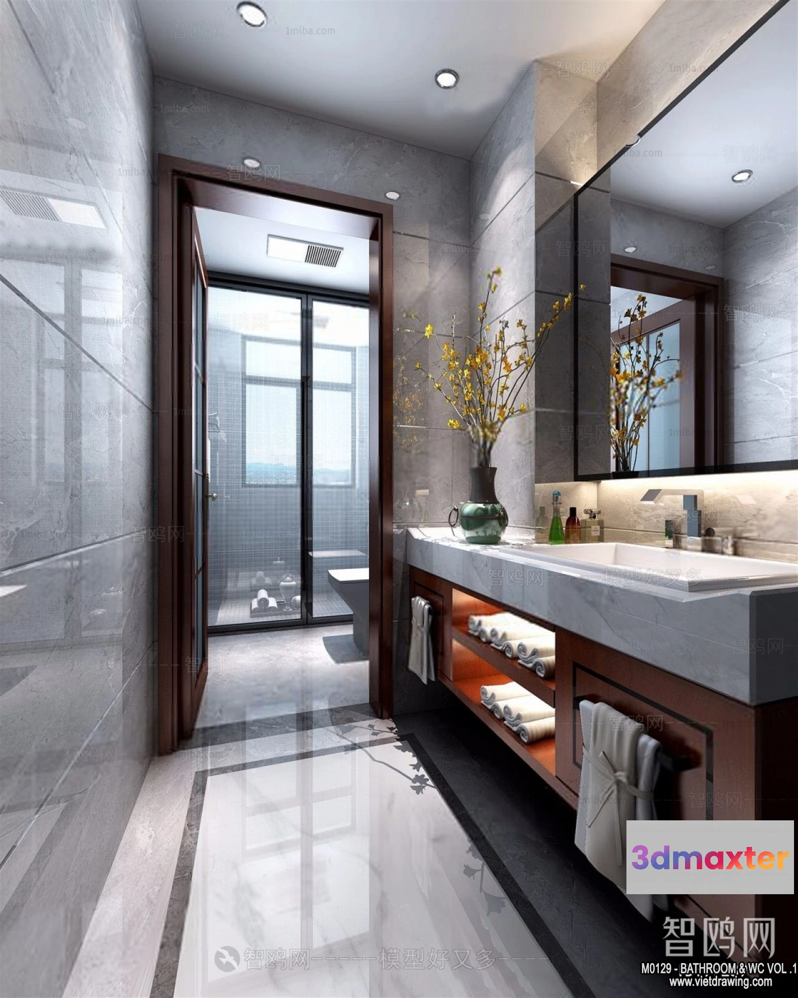 1388994 - Bathroom - Toilet - WC - RestRoom - 3D Interior Scene - 111 3D Max