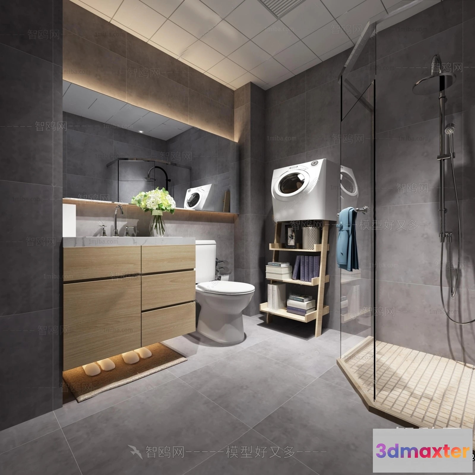 1389327 - Bathroom - Toilet - WC - RestRoom - 3D Interior Scene - 407 3D Max