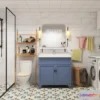 1389729 - Bathroom - Toilet - WC - RestRoom - 3D Interior Scene - 413 3D Max