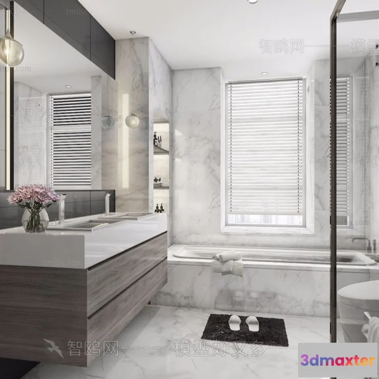 1389802 - Bathroom - Toilet - WC - RestRoom - 3D Interior Scene - 414 3D Max