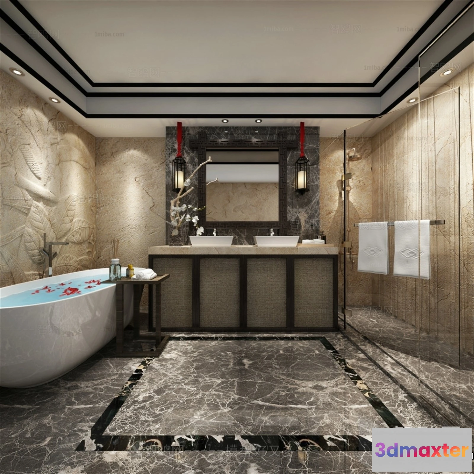 1390182 - Bathroom - Toilet - WC - RestRoom - 3D Interior Scene - 129 3D Max