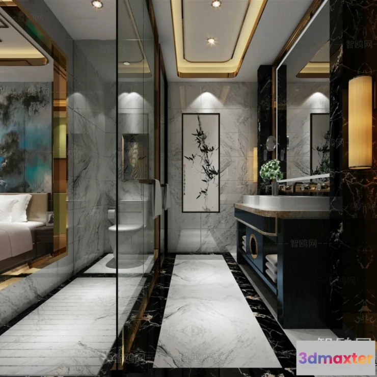 1390237 - Bathroom - Toilet - WC - RestRoom - 3D Interior Scene - 130 3D Max