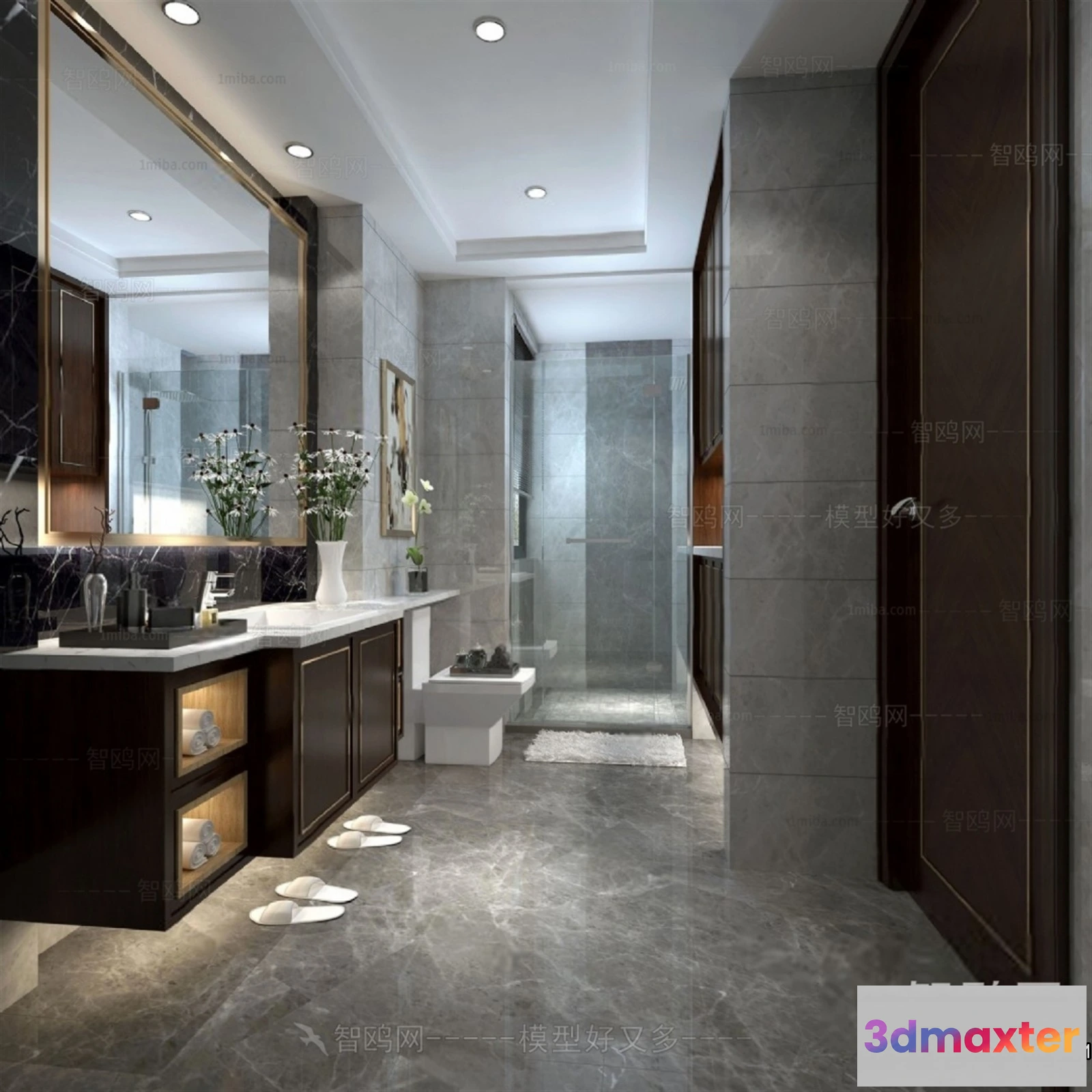 1390365 - Bathroom - Toilet - WC - RestRoom - 3D Interior Scene - 132 3D Max