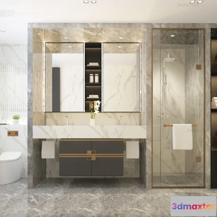 1391034 - Bathroom - 3D Interior Scene - Luxury Style - 002 3D Max