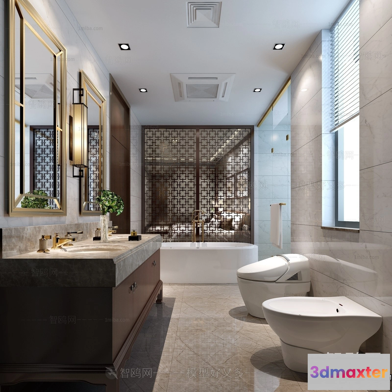 1391058 - Bathroom - Toilet - WC - RestRoom - 3D Interior Scene - 142 3D Max