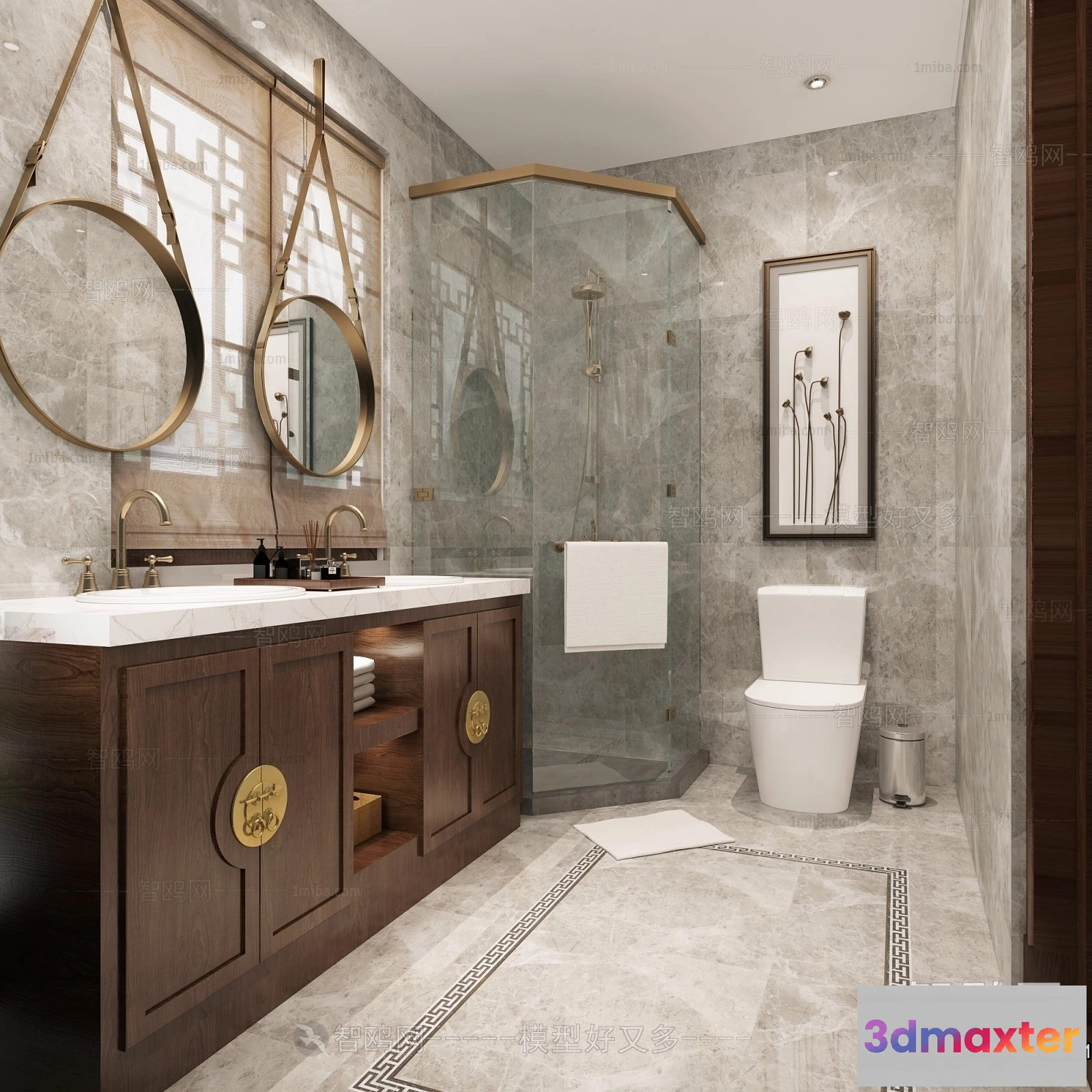 1391257 - Bathroom - Toilet - WC - RestRoom - 3D Interior Scene - 145 3D Max