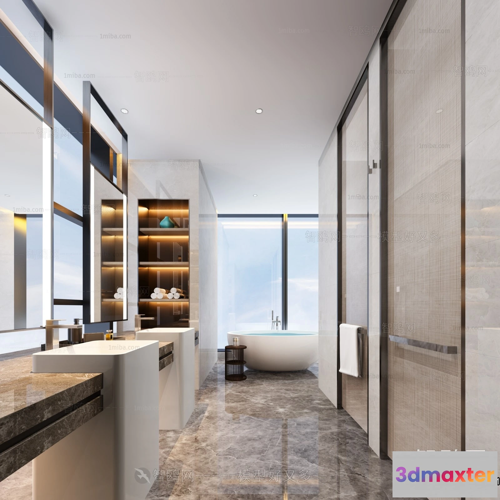 1391314 - Bathroom - Toilet - WC - RestRoom - 3D Interior Scene - 146 3D Max