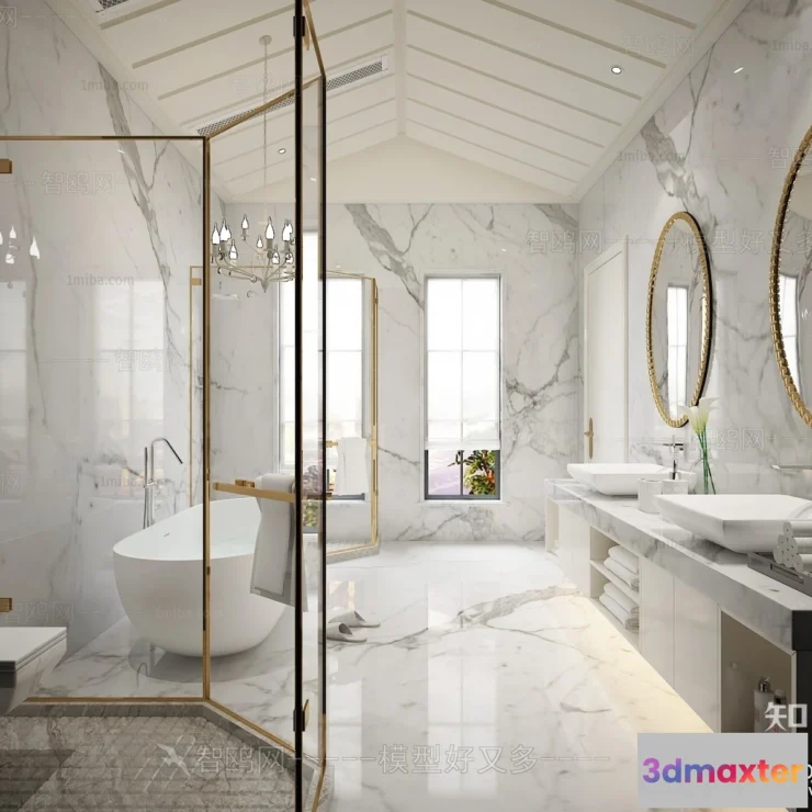 1391335 - Bathroom - 3D Interior Scene - Luxury Style - 007 3D Max