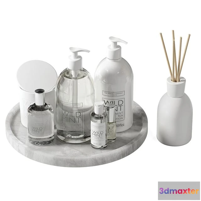 1539106 - Decorative set 43 Bottles and candles 3D Max