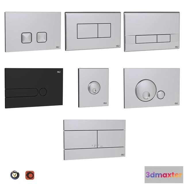 1539353 - Oli flush buttons for installation (7 pcs.) 3D Max