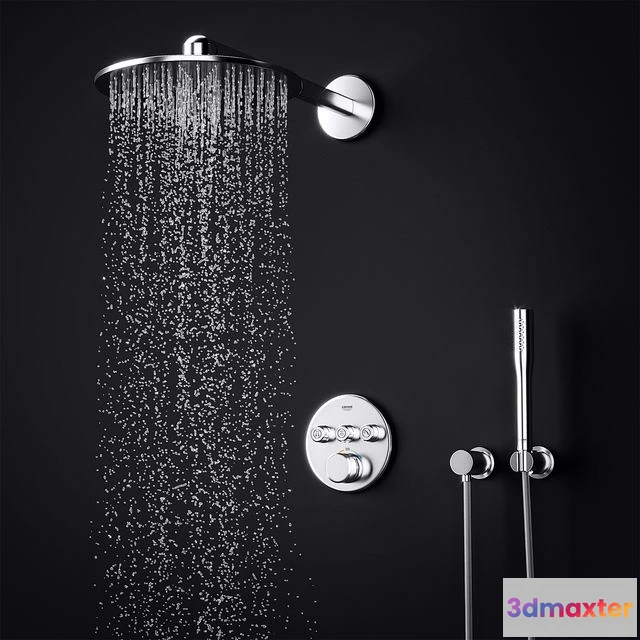 1542043 - Grohe SmartControl Concealed Shower System 3D Max