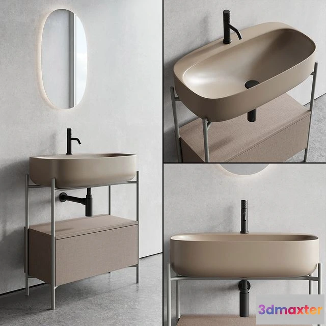 1543293 - Scarabeo Ceramiche Diva Floor-standing Vanity Unit Set 3 3D Max