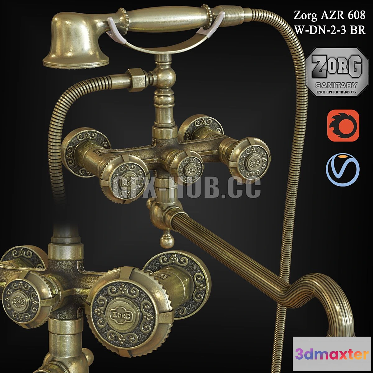 1546801 - Faucet Zorg AZR 608 W-DN-2-3 BR 3D Max