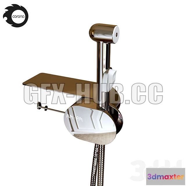 1547753 - Hygienic shower AM.PM Like F0202600 with shelf 3D Max