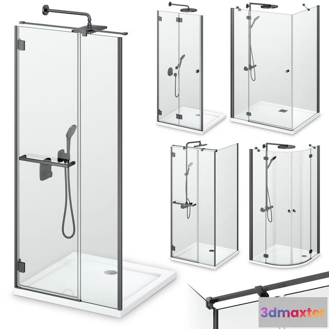 1552495 - Shower enclosures Radaway Carena black 3D Max