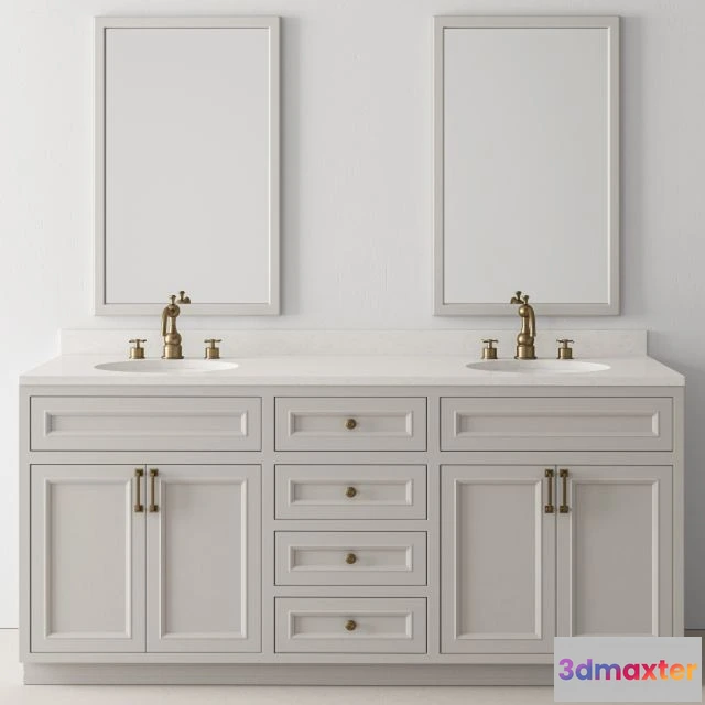 1553801 - Bathroom Set Wood and Marble - Set 24 3D Max