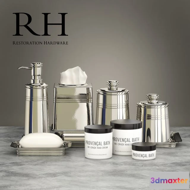 1554565 - Set for bathrooms Restoration Hardware METAL APOTHECARY ACCESSORIES 3D Max