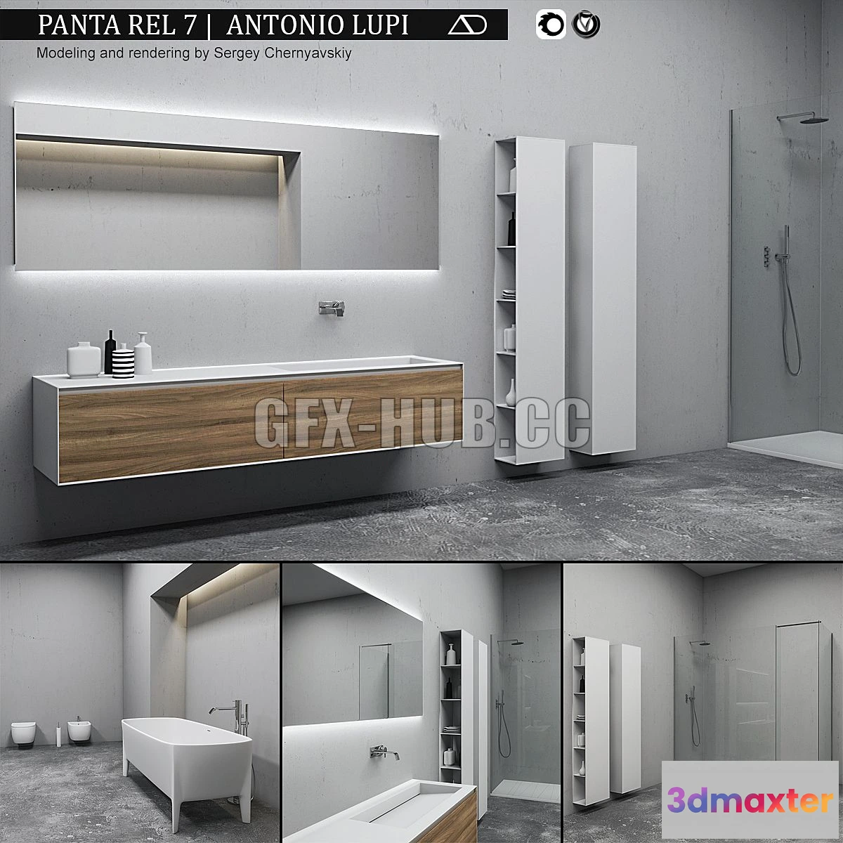 1554795 - Bathroom furniture set Panta Rel 7 3D Max