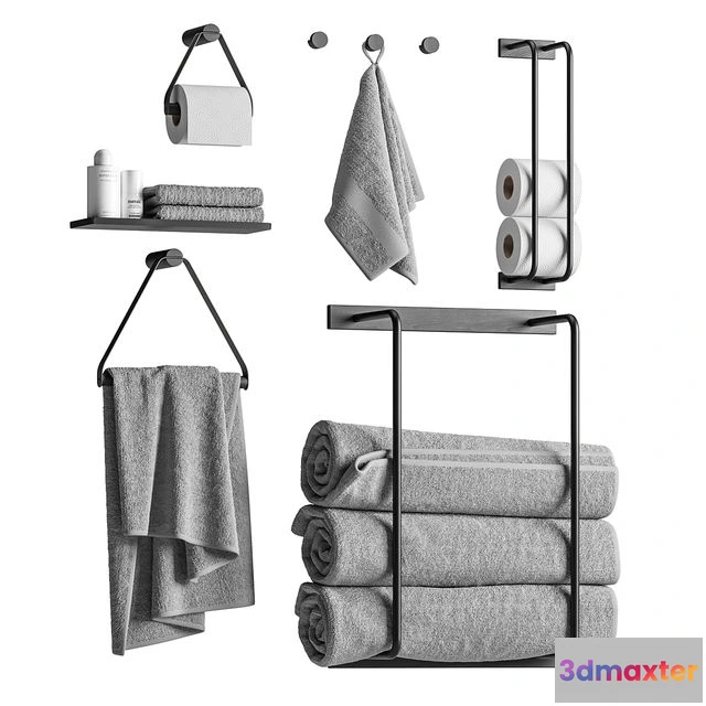 1557405 - Bathroom (set with towels) 3D Max