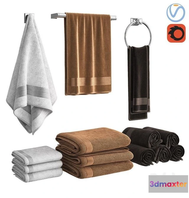 1559968 - Towels set for bathroom 3D Max