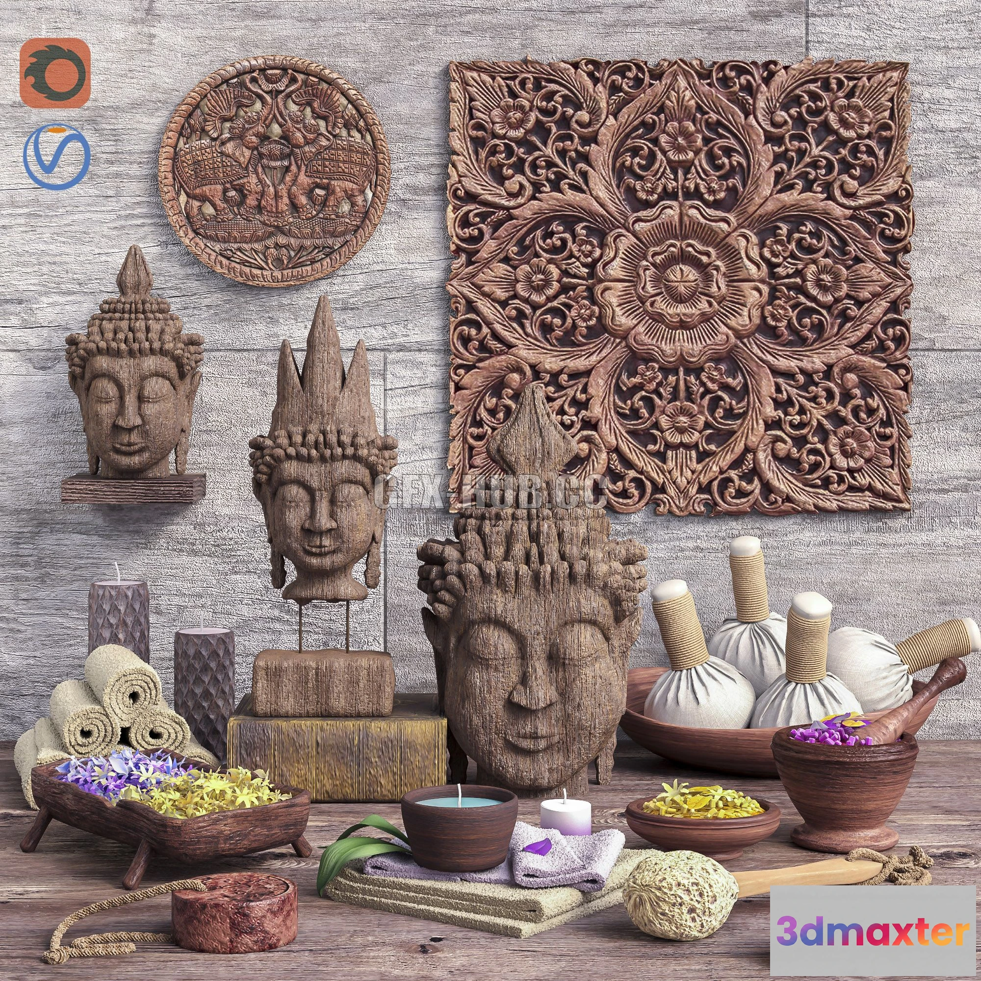 1560966 - Bathroom and spa set 3D Max