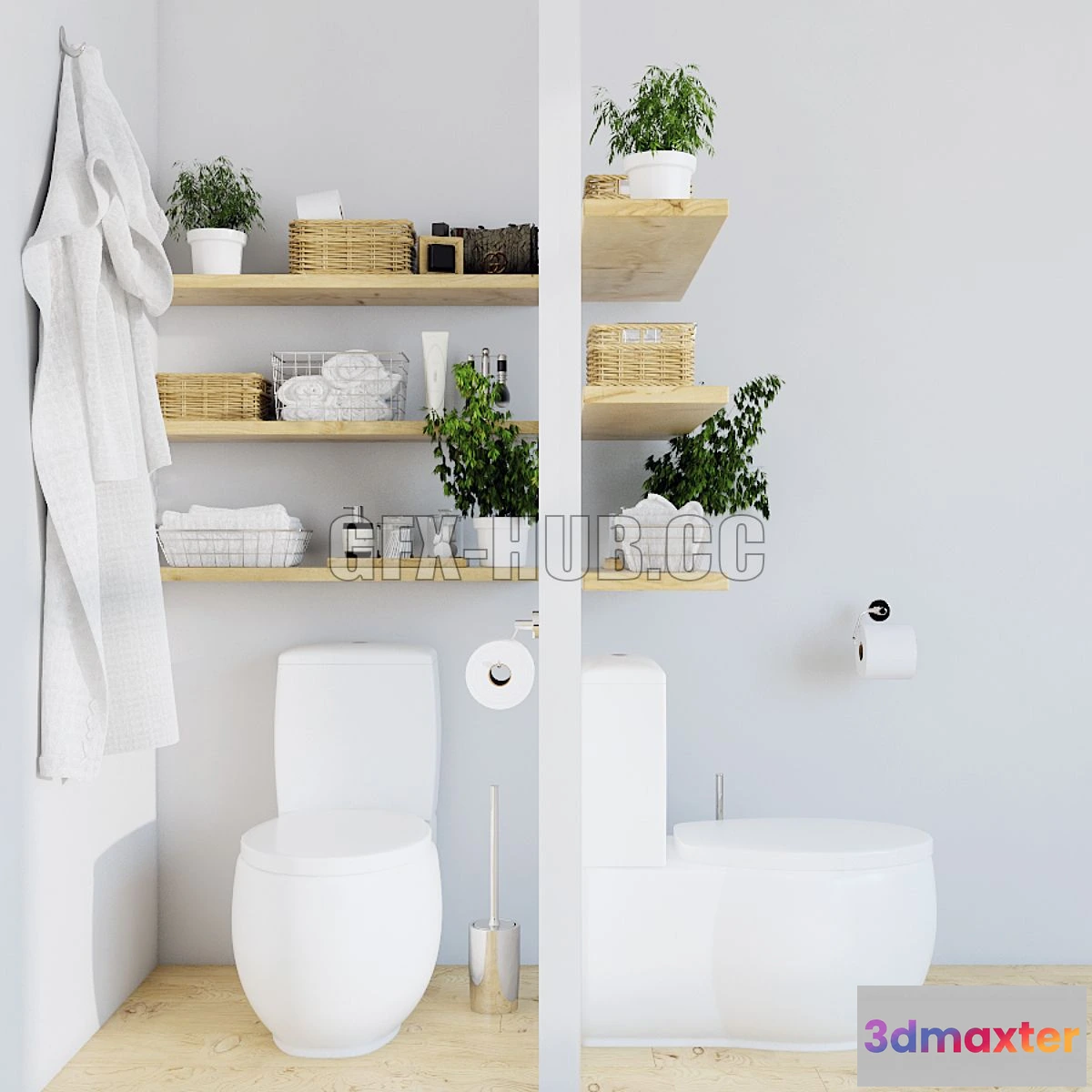 1561800 - Toilet bowl AVEO NEW GENERATION with decor 3D Max