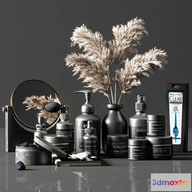 1562562 - Bathroom accessories.18 with pampas grass 3D Max