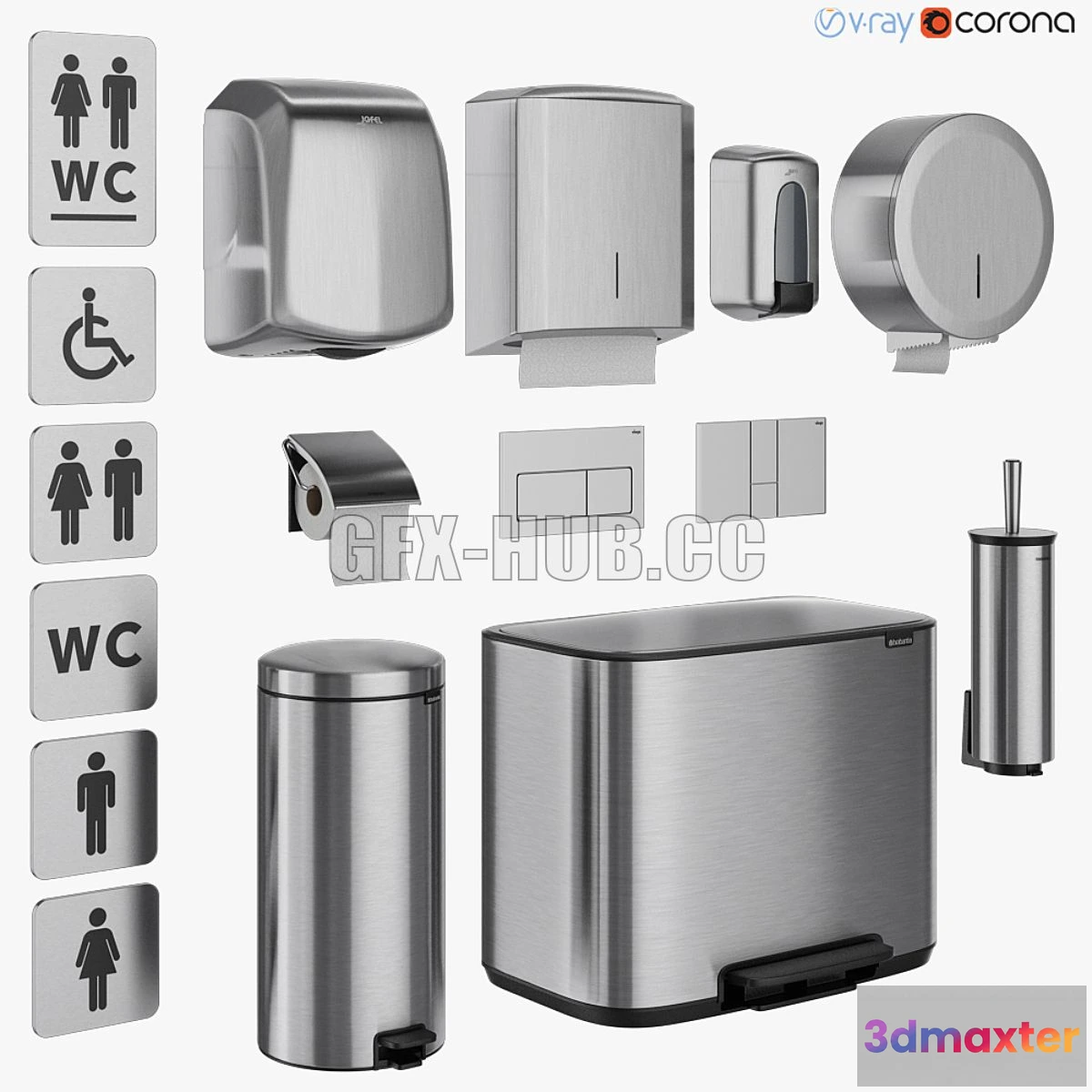1565746 - Bathroom accessories set 71 3D Max