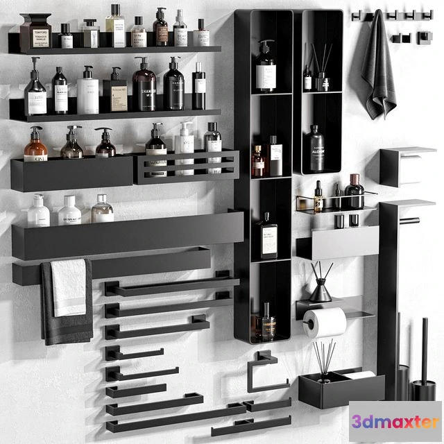 1568408 - Bathroom accessories 3 with jars 3D Max