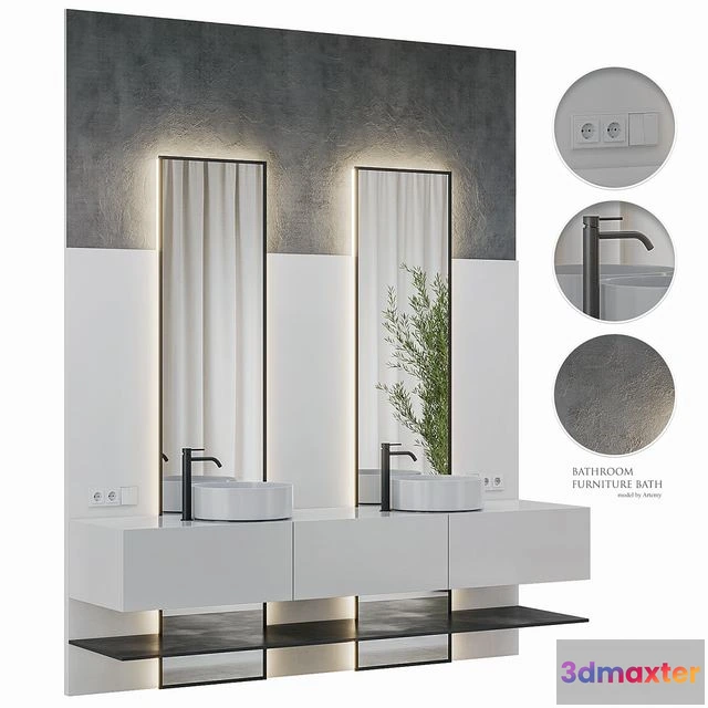 1568962 - Bathroom furniture Bath Set 46 3D Max