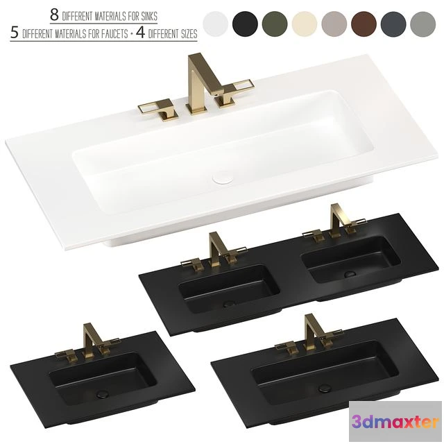 1569160 - INBANI H tops washbasins set 3D Max