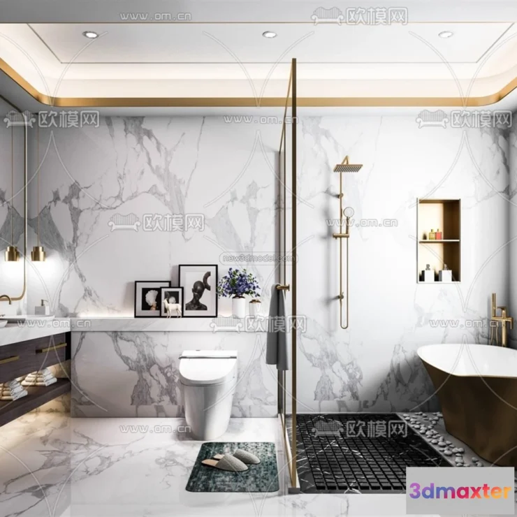 1570208 - Luxury Style Interior 3D Blocks - Bathroom 3D Model - 278 3D Max