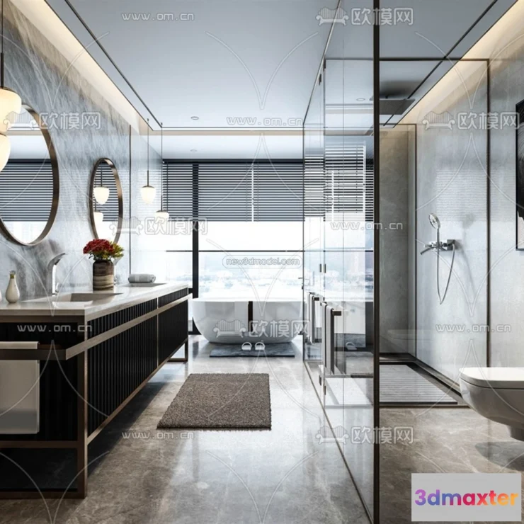 1570210 - Luxury Style Interior 3D Blocks - Bathroom 3D Model - 279 3D Max