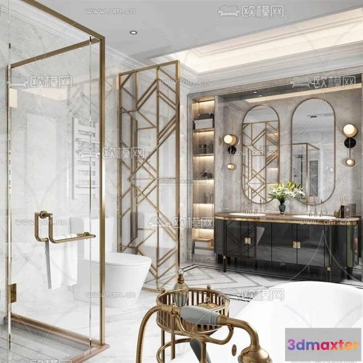 1570220 - Luxury Style Interior 3D Blocks - Bathroom 3D Model - 284 3D Max