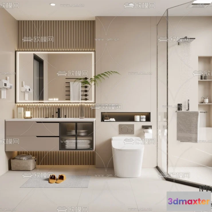 1570224 - Modern Style Interior 3D Blocks - Bathroom 3D Model - 268 3D Max