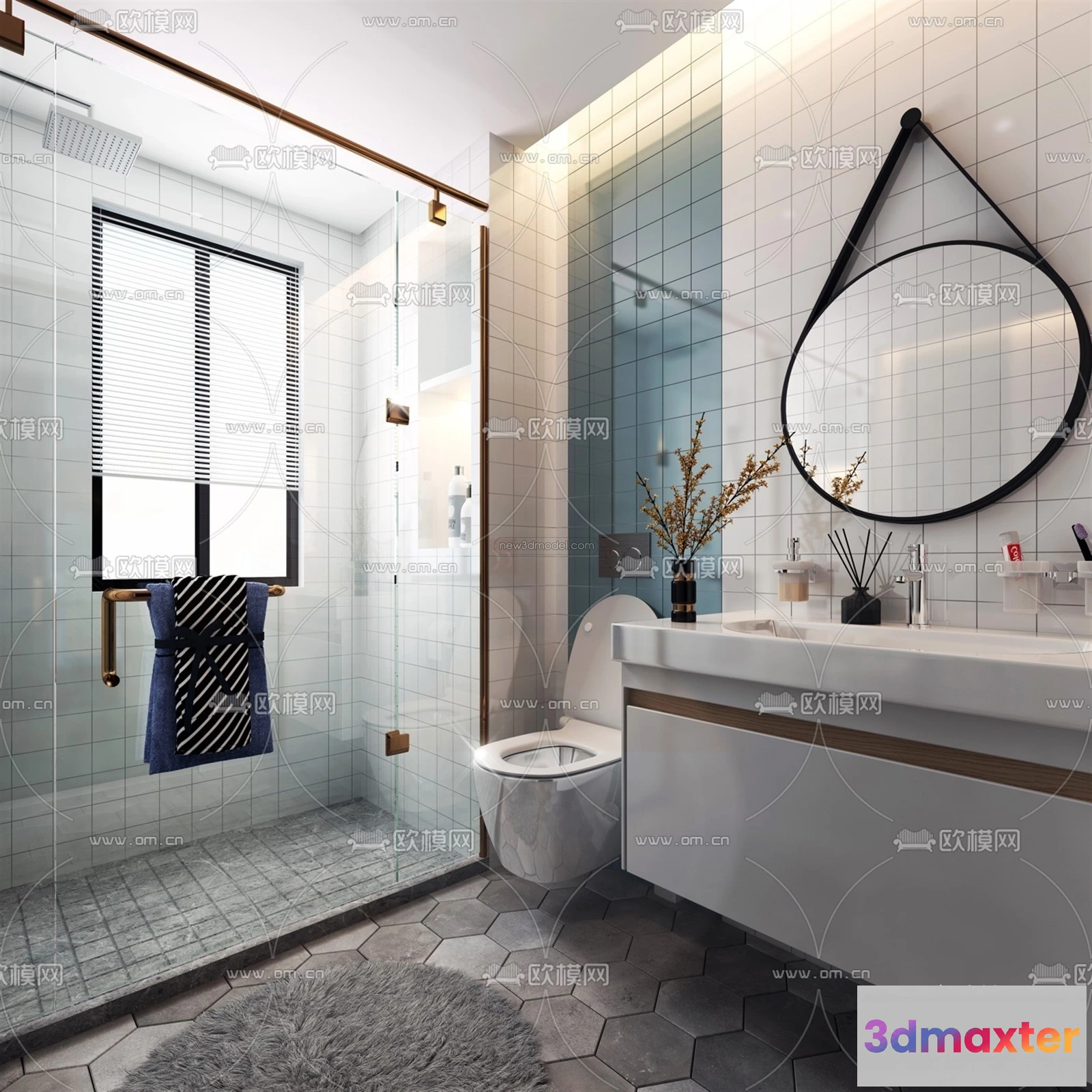 1570284 - Nordic Style Interior 3D Blocks - Bathroom 3D Model - 505 3D Max