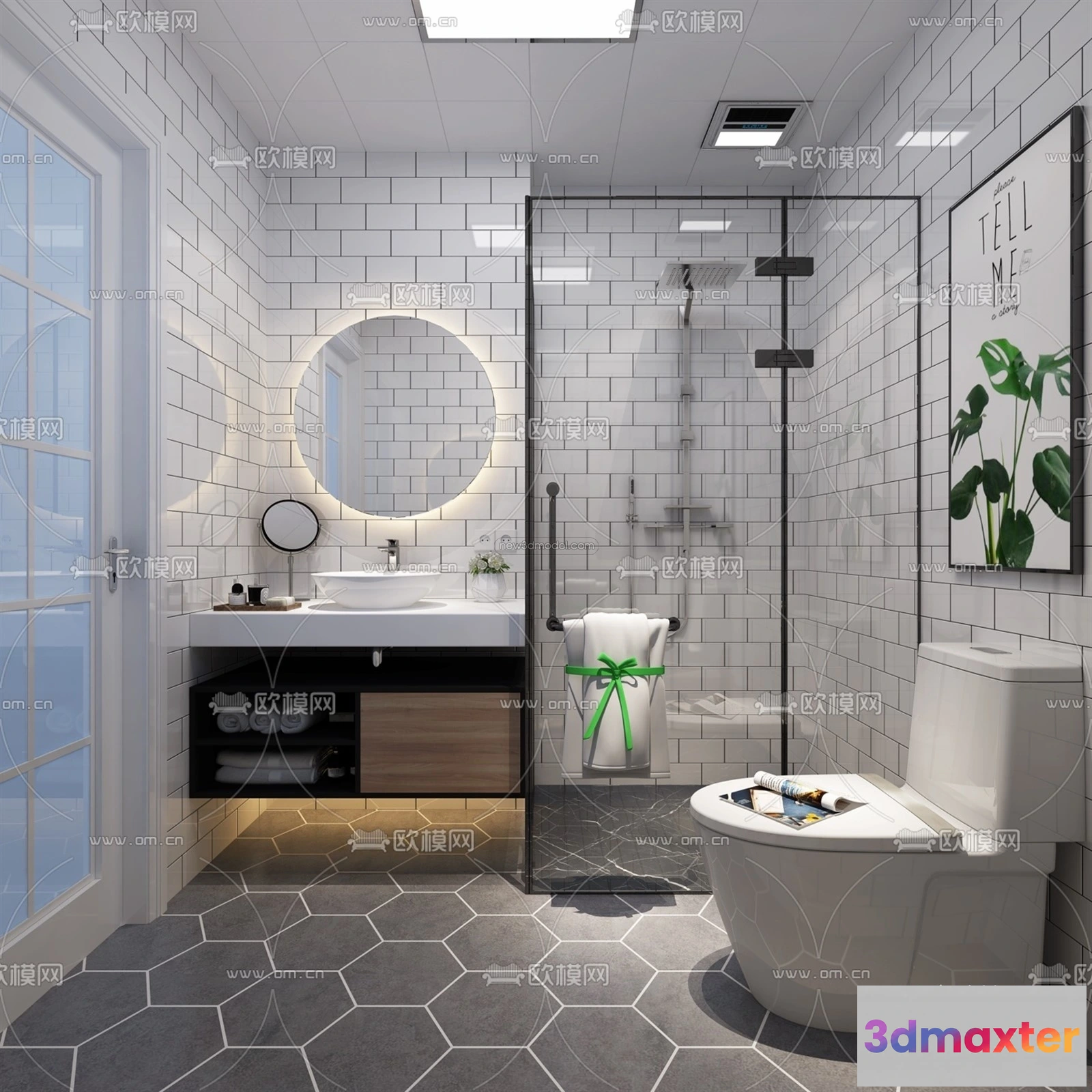 1570290 - Nordic Style Interior 3D Blocks - Bathroom 3D Model - 508 3D Max