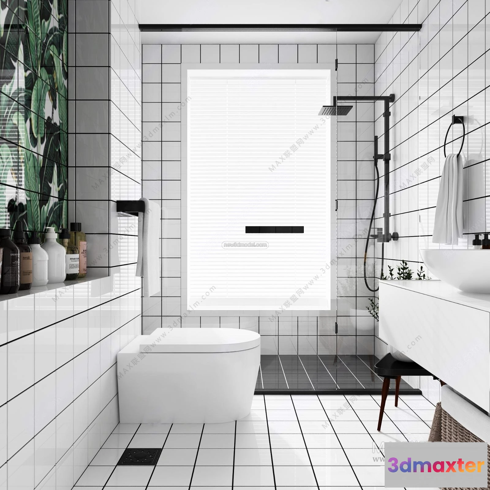 1570306 - Nordic Style Interior 3D Blocks - Bathroom 3D Model - 516 3D Max