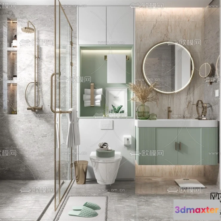 1570314 - Nordic Style Interior 3D Blocks - Bathroom 3D Model - 520 3D Max