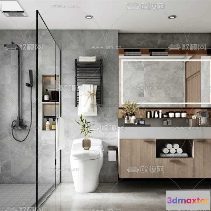 1570318 - Nordic Style Interior 3D Blocks - Bathroom 3D Model - 522 3D Max