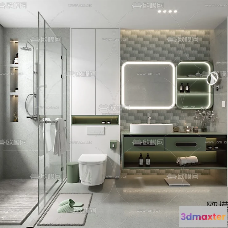 1570324 - Nordic Style Interior 3D Blocks - Bathroom 3D Model - 525 3D Max