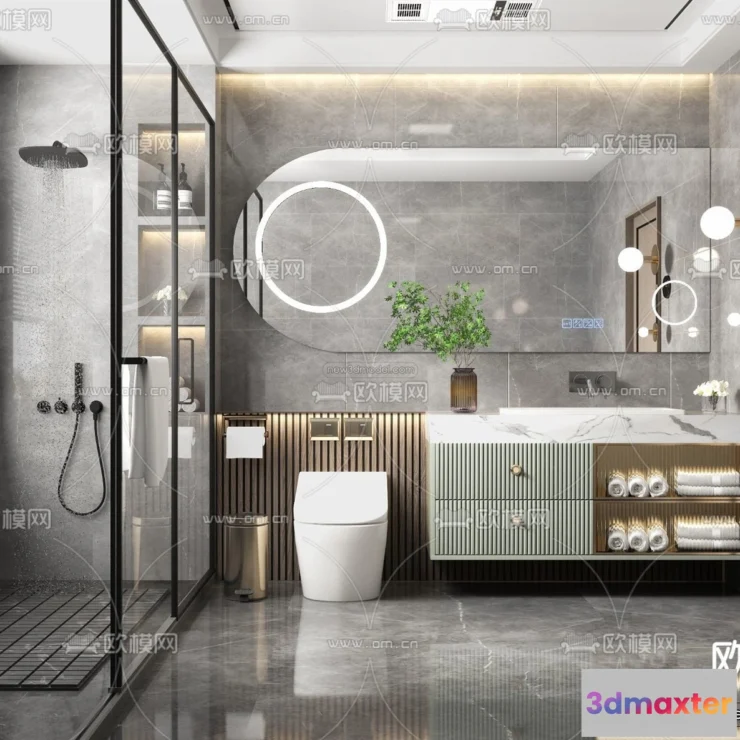 1570326 - Nordic Style Interior 3D Blocks - Bathroom 3D Model - 526 3D Max