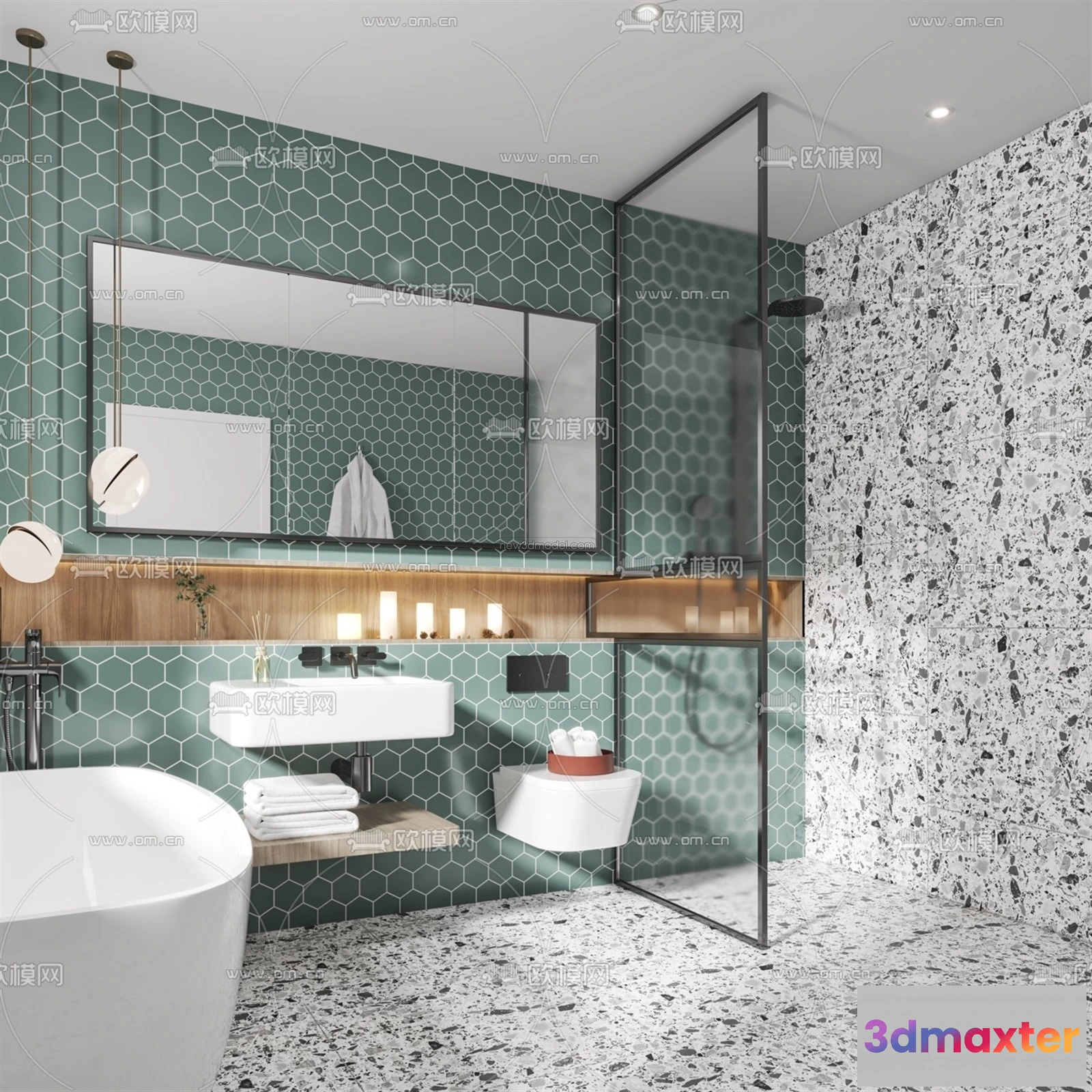 1570334 - Nordic Style Interior 3D Blocks - Bathroom 3D Model - 530 3D Max