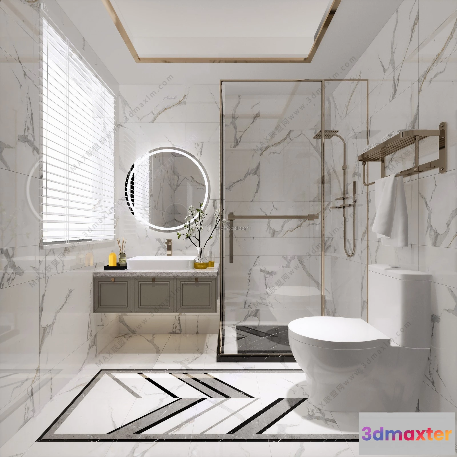 1570348 - Europe Style Interior 3D Blocks - Bathroom 3D Model - 322 3D Max