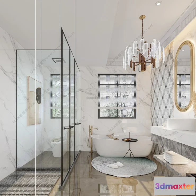 1570350 - Europe Style Interior 3D Blocks - Bathroom 3D Model - 323 3D Max