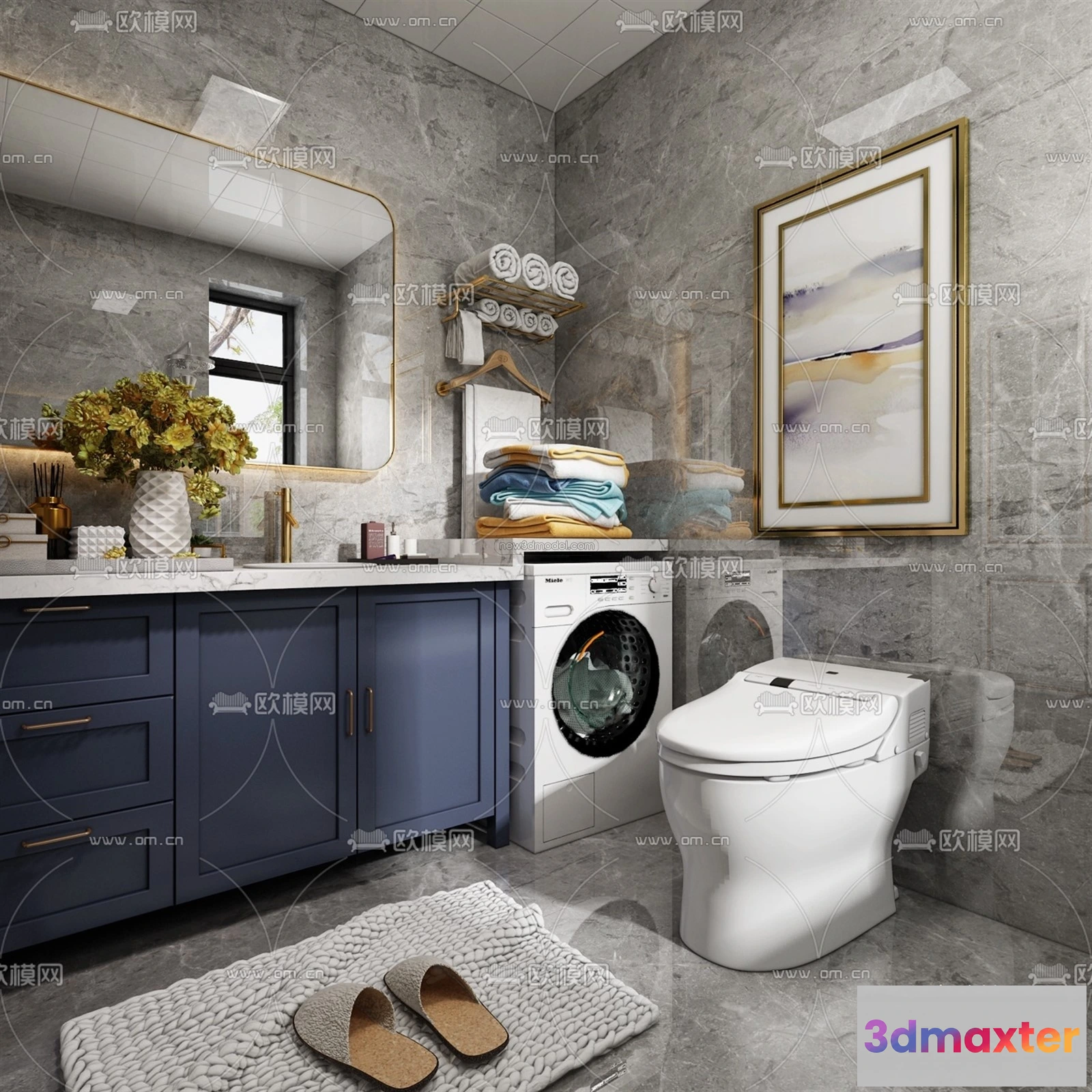 1570366 - Europe Style Interior 3D Blocks - Bathroom 3D Model - 331 3D Max