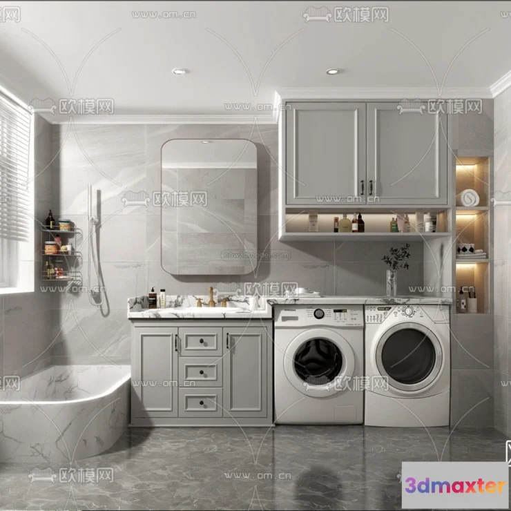 1570368 - Europe Style Interior 3D Blocks - Bathroom 3D Model - 332 3D Max