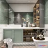 1570422 - Morandi Style Interior 3D Blocks - Bathroom 3D Scene - 195 3D Max