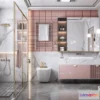 1570442 - Morandi Style Interior 3D Blocks - Bathroom 3D Scene - 205 3D Max