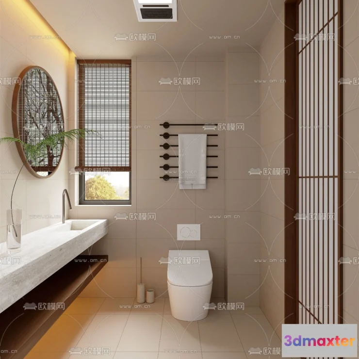 1570456 - Modern Style Interior 3D Blocks and 3D Models - Bathroom 3D Scene - 632 3D Max